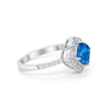 925 Sterling Silver Round Cubic Zirconia Cushion Art Wedding Engagement Ring