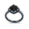 925 Sterling Silver Round Cubic Zirconia Cushion Art Wedding Engagement Ring