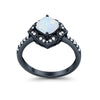 925 Sterling Silver Round Cubic Zirconia Cushion Art Wedding Engagement Ring