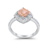 925 Sterling Silver Round Cubic Zirconia Cushion Art Wedding Engagement Ring