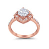 925 Sterling Silver Round Cubic Zirconia Cushion Art Wedding Engagement Ring