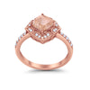 925 Sterling Silver Round Cubic Zirconia Cushion Art Wedding Engagement Ring