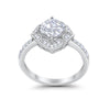 925 Sterling Silver Round Cubic Zirconia Cushion Art Wedding Engagement Ring