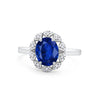 925 Sterling Silver Oval Art Round Cubic Zirconia Wedding Engagement Ring