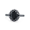 925 Sterling Silver Oval Art Round Cubic Zirconia Wedding Engagement Ring