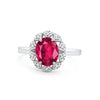 925 Sterling Silver Oval Art Round Cubic Zirconia Wedding Engagement Ring