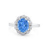 925 Sterling Silver Oval Art Round Cubic Zirconia Wedding Engagement Ring