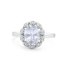925 Sterling Silver Oval Art Round Cubic Zirconia Wedding Engagement Ring