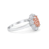 925 Sterling Silver Oval Art Round Cubic Zirconia Wedding Engagement Ring