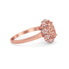 925 Sterling Silver Oval Art Round Cubic Zirconia Wedding Engagement Ring