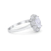 925 Sterling Silver Oval Art Round Cubic Zirconia Wedding Engagement Ring