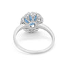 925 Sterling Silver Oval Art Round Cubic Zirconia Wedding Engagement Ring