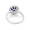 925 Sterling Silver Oval Art Round Cubic Zirconia Wedding Engagement Ring