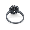 925 Sterling Silver Oval Art Round Cubic Zirconia Wedding Engagement Ring