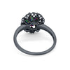 925 Sterling Silver Oval Art Round Cubic Zirconia Wedding Engagement Ring