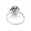 925 Sterling Silver Oval Art Round Cubic Zirconia Wedding Engagement Ring
