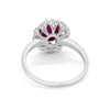 925 Sterling Silver Oval Art Round Cubic Zirconia Wedding Engagement Ring