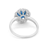 925 Sterling Silver Oval Art Round Cubic Zirconia Wedding Engagement Ring