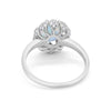 925 Sterling Silver Oval Art Round Cubic Zirconia Wedding Engagement Ring