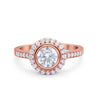 925 Sterling Silver Round Bezel Cubic Zirconia Wedding Engagement Ring