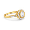 925 Sterling Silver Round Bezel Cubic Zirconia Wedding Engagement Ring
