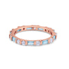 925 Sterling Silver Full Eternity Stackable Baguette Cubic Zirconia Wedding Band