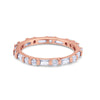 925 Sterling Silver Full Eternity Stackable Baguette Cubic Zirconia Wedding Band