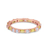 925 Sterling Silver Full Eternity Stackable Baguette Cubic Zirconia Wedding Band