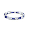 925 Sterling Silver Full Eternity Stackable Baguette Cubic Zirconia Wedding Band