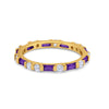 925 Sterling Silver Full Eternity Stackable Baguette Cubic Zirconia Wedding Band