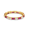 925 Sterling Silver Full Eternity Stackable Baguette Cubic Zirconia Wedding Band