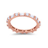 925 Sterling Silver Full Eternity Stackable Baguette Cubic Zirconia Wedding Band