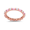 925 Sterling Silver Full Eternity Stackable Baguette Cubic Zirconia Wedding Band