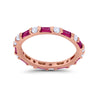 925 Sterling Silver Full Eternity Stackable Baguette Cubic Zirconia Wedding Band