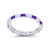925 Sterling Silver Full Eternity Stackable Baguette Cubic Zirconia Wedding Band