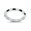 925 Sterling Silver Full Eternity Stackable Baguette Cubic Zirconia Wedding Band