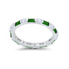 925 Sterling Silver Full Eternity Stackable Baguette Cubic Zirconia Wedding Band