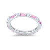 925 Sterling Silver Full Eternity Stackable Baguette Cubic Zirconia Wedding Band