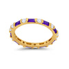 925 Sterling Silver Full Eternity Stackable Baguette Cubic Zirconia Wedding Band
