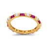 925 Sterling Silver Full Eternity Stackable Baguette Cubic Zirconia Wedding Band