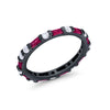 925 Sterling Silver Full Eternity Stackable Baguette Cubic Zirconia Wedding Band