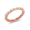 925 Sterling Silver Full Eternity Stackable Baguette Cubic Zirconia Wedding Band