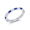 925 Sterling Silver Full Eternity Stackable Baguette Cubic Zirconia Wedding Band