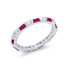 925 Sterling Silver Full Eternity Stackable Baguette Cubic Zirconia Wedding Band