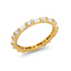925 Sterling Silver Full Eternity Stackable Baguette Cubic Zirconia Wedding Band