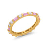 925 Sterling Silver Full Eternity Stackable Baguette Cubic Zirconia Wedding Band
