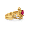 925 Sterling Silver Two Piece Claddagh Bridal Set Cubic Zirconia Heart Ring