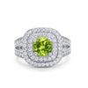 925 Sterling Silver Cubic Zirconia Double Split Shank Wedding Engagement Ring