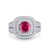 925 Sterling Silver Cubic Zirconia Double Split Shank Wedding Engagement Ring