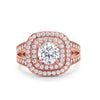 925 Sterling Silver Cubic Zirconia Double Split Shank Wedding Engagement Ring